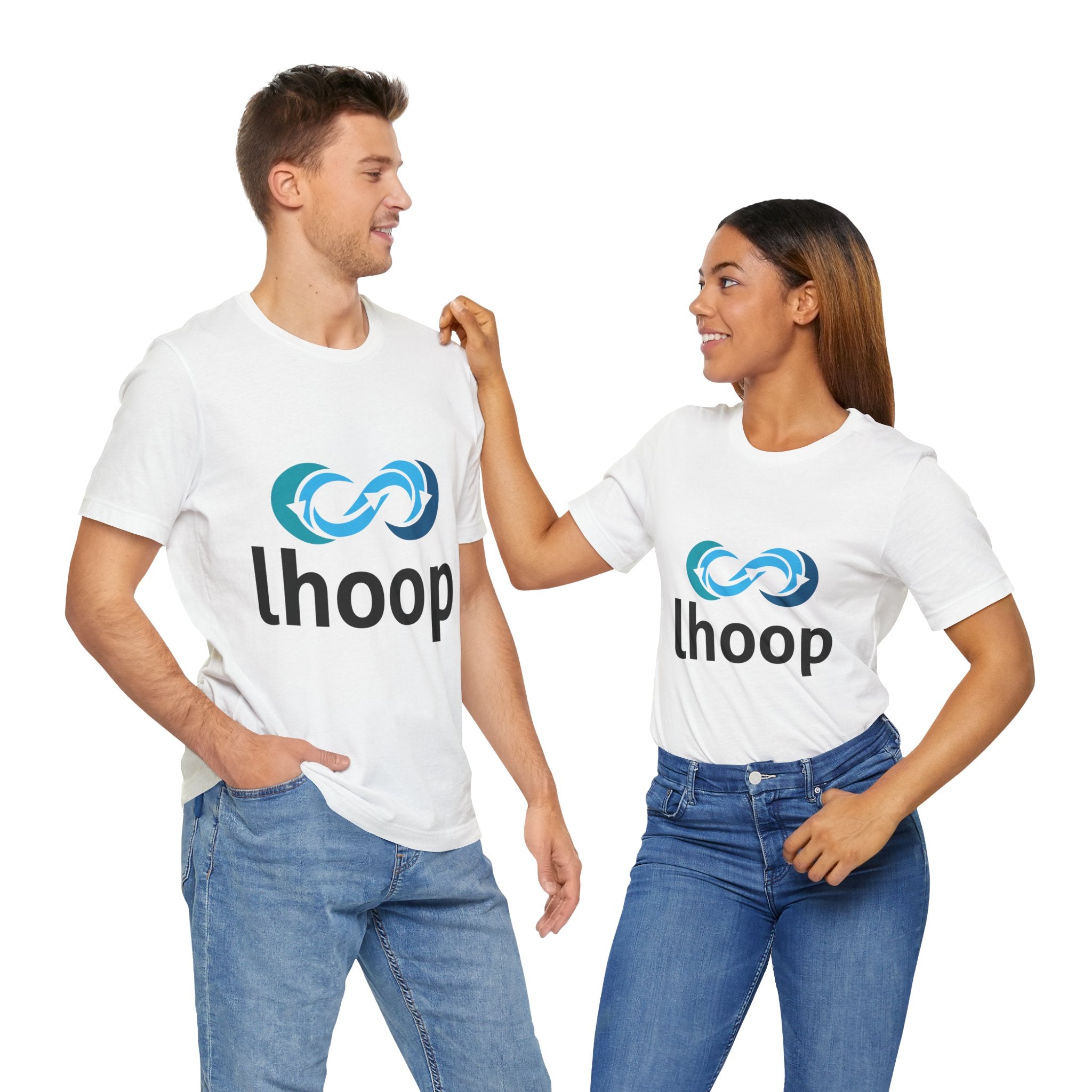 Lhoop Unisex Short Sleeve Tee - Casual Infinity Loop Design